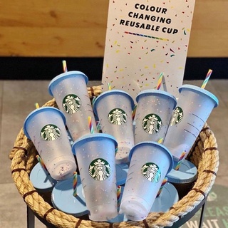 Starbucks Sippy Tazas De Agua De Verano Con Paja Vaso Con Pajita Botella Burbuja Té Café Y Funda Protectora
