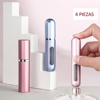 4 Mini Atomizadores De Perfume Con Cápsulas De Viaje Recarga