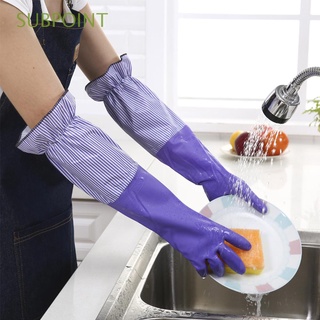 subpoint accesorios guantes de goma engrosamiento de cocina hogar guantes impermeable limpieza lavado terciopelo lavado platos caliente manga larga/multicolor