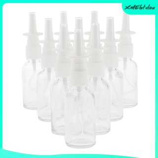 [XMEBTDOU] 10 botellas vacías de vidrio recargable Nasal pulverizador fino bomba de niebla viales 30 ml traje para maquillaje Perfumes agua aceites esenciales (1)