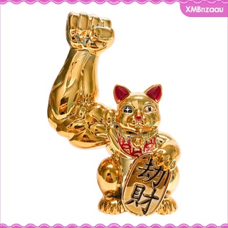 [zaau] novedad gato de la suerte figura de escritorio animal gato juguetes figura coleccionable feng shui buena fortuna oficina casa mesa estatua (5)