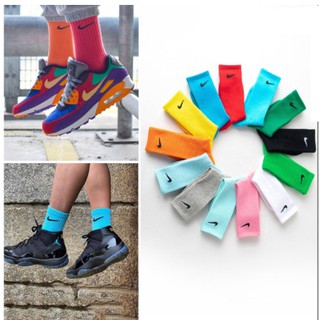 Nike 11 colores europa y los estados unidos estilo caramelo calcetines fesyen transpirable Nike calcetines cesta calcetines y calcetines