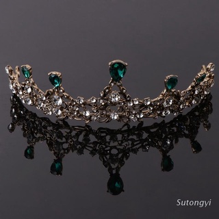 sut novia corona boda tiara princesa barroco joyería mujeres lujo reina diamantes de imitación