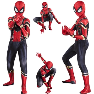 Spiderman lejos del disfraz de casa Cosplay Peter Parker Zentai traje de superhéroe mono mono de Halloween disfraz para niños (3)