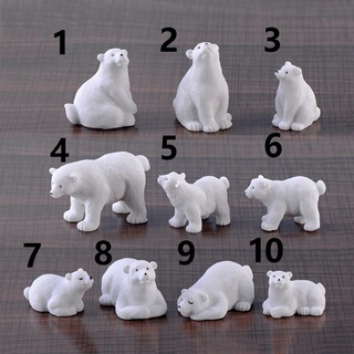 COOLSO 1 PC DIY accesorios Oso Polar figuritas Modelo Animal Simulación oso blanco Mini Jardin de hadas Micro paisaje Inicio Decoracion Miniaturas (2)