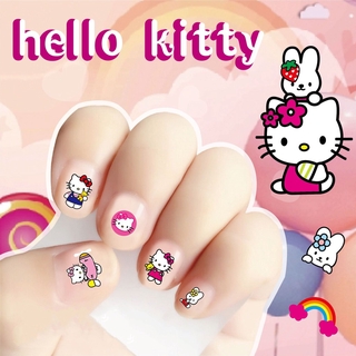 10pcs Lindo De Dibujos Animados Pegatinas De Uñas Impermeables Hello Kitty Impreso Arte DIY Pegatina Estilo Aleatorio