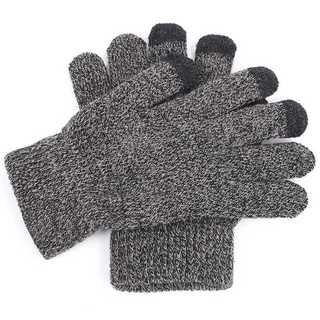 Invierno de punto de lana táctil de pantalla guantes de color sólido caliente guantes para las mujeres y el hombre (9)