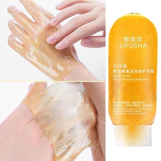 Máscara de mano dorada blanqueamiento hidratante líneas finas 24K oro cuidado suavizar la piel exfoliante de manos callos cera LiFuSha (6)