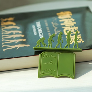 Evolution of Human Bookmark 3D Silicone Reading Bookmarks Book Holder Gift for Children Page Clip for More Fun Reading