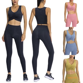 ❉BN❀Women Solid Color Sports Bra, Wire Free Deep V-neck Seamless Fitness Vest