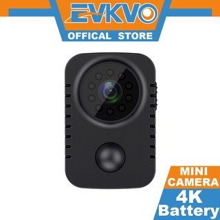 EVKVO - Built-in Battery - 4K Mini Body Camera Portable Pocket Camera DV Video Recorder for Cars Standby PIR Espia Webcam