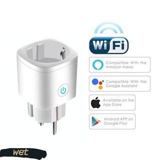 WiFi Smart Plug Outlet Tuya Control Remoto Monitor De Alimentación Electrodomésticos Funciona Con Alexa Google Home No Requiere Concentrador Húmedo