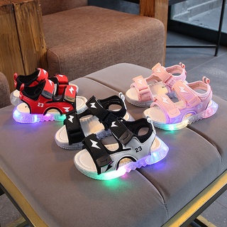 1-2-3-5Zapatos para niños zapatos luminosos sandalias para niños4De fondo suave2021Nuevos zapatos ligeros de verano para niñas