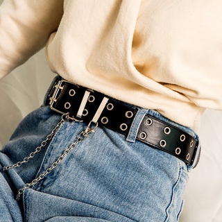 PEXIES Lujo Cinturón Punk Cadena de cinturón Cinturón Hombre Aleación Personalidad Ropa de moda Broche largo Mujer Jeans/Multicolor (3)