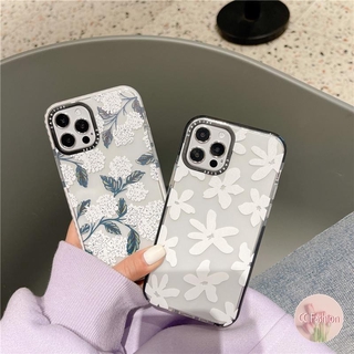 Simple Floral iPhone Case For iPhone 11 12 Pro Max X Xs Max XR 8 7 SE Soft Cover iPhone Casing Clear TPU Casetify (3)