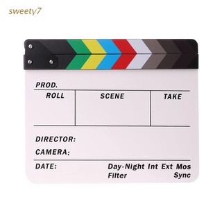 sweety7 Colorful Clapper Board Acrylic Director TV Movie Film Clapboard Tools