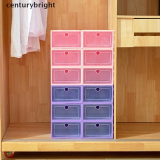 [centurybright] colorido engrosado flip zapatos cajón caja de plástico cajas de zapatos apilable boxforman sgdg (1)
