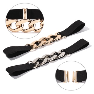 BEAUTIFUL 2Pcs Moda Correa de cintura Ajustable Pretina decorativa Cinturones elásticos Mujeres Decoración de ropa Punk Cinturones de cintura Estirarse (7)