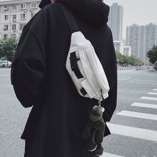 bolsa de pecho de los hombres de la marca de moda de la calle de la moda ins super fuego japonés solo hombro pequeño bolso de mensajero casual femenino diagonal bolsa de cintura tendencia