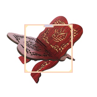 eid de madera al-fitr islámico libro estante plegable libro soporte de fiesta suministros para el hogar adorno