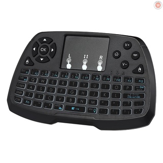 Versión francesa retroiluminada GHz teclado inalámbrico Touchpad ratón de mano mando a distancia 4 colores retroiluminación para Android TV BOX Smart TV PC Notebook