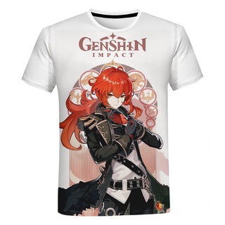 Kid Genshin impacto camisetas Anime juego personaje lindo Streetwear Printe camisetas camisetas