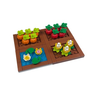 lego moc pequeña escena flor jardín f-snowball flor girasol estanque de loto bloque de construcción juguete niños juguete lego moc