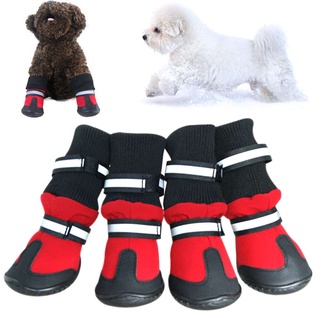 Juego de 4 zapatos antideslizantes para mascotas, perros, impermeables, botas de nieve para perros pequeños medianos, grandes (2)