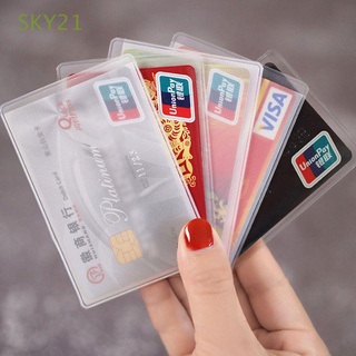 SKY21 Safety Business Card Case School Office Supplies Translucent ID Card Holder Anti-theft Bank Card Case PVC Work Card Holder Protection Sleeve