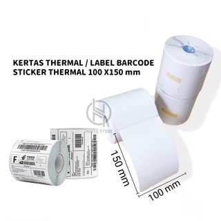 Etiqueta de código de barras de papel térmico/pegatina térmica por rollo 100 X 150 mm contenido 250 piezas - HOKEE