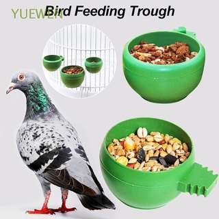 YUEWEN 3Pcs fuente de aves tazón de alimentación tazón de alimentación productos para mascotas pájaro jaula de loro aviario alimentador de agua redondo plástico taza verde