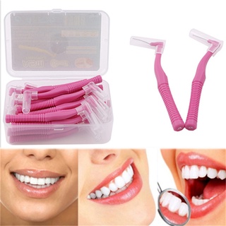 20 unids/set en forma de L Push-Pull cepillo Interdental cuidado Oral blanqueamiento Dental Pick Dental ortodoncia Dental