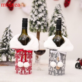 Meexea año nuevo Navidad Santa botella de vino cubierta de polvo Noel decoraciones de Navidad para el hogar Natal Navidad 2021 cena mesa decoración