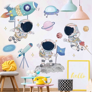 Dolove calcomanías extraíbles de dibujos animados/astronauta/espacio/decoración de pared/decoración de pared de PVC para habitación de niños