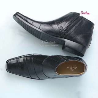 Formal hombres botas/ cremallera Pantofel botas/cuero genuino de vaca oficina trabajo negro BOOTS02
