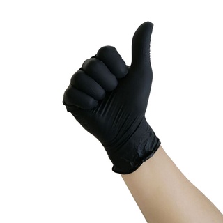 Guantes negros desechables de látex libre de polvo guantes de examen tamaño pequeño mediano grande X-Large mezclado nitrilo vinilo cubierta de mano S XL guantes de alimentos (4)