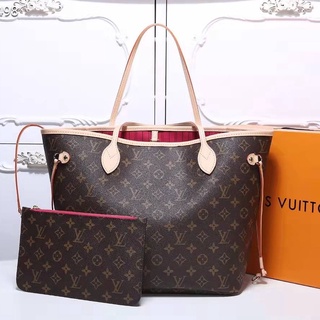 LV/Louis Vuitton Bolsa , Genuino Classic Mujer s De La Compra De Cuero , Neverfull Bag M40995