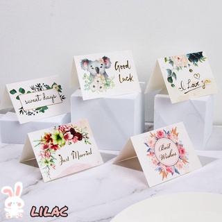 ❥Lilac✿ Tarjetas de agradecimiento tarjeta de negocios liso tarjetas de felicitación boda fresca flor tienda Floral hornear día de san valentín regalo deseo