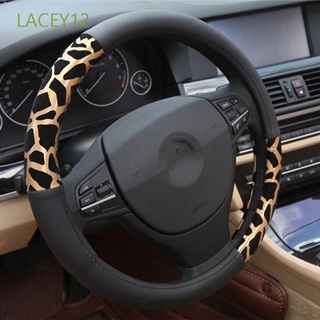 LACEY12 General Cubierta del volante Leopardo Cubierta de dirección Accesorios de automóviles Pelusa Decoración Individualización Mujer Accesorios interiores/Multicolor