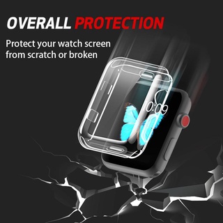 bonita pantalla completa suave tpu transparente protectve funda para apple watch series 2/3