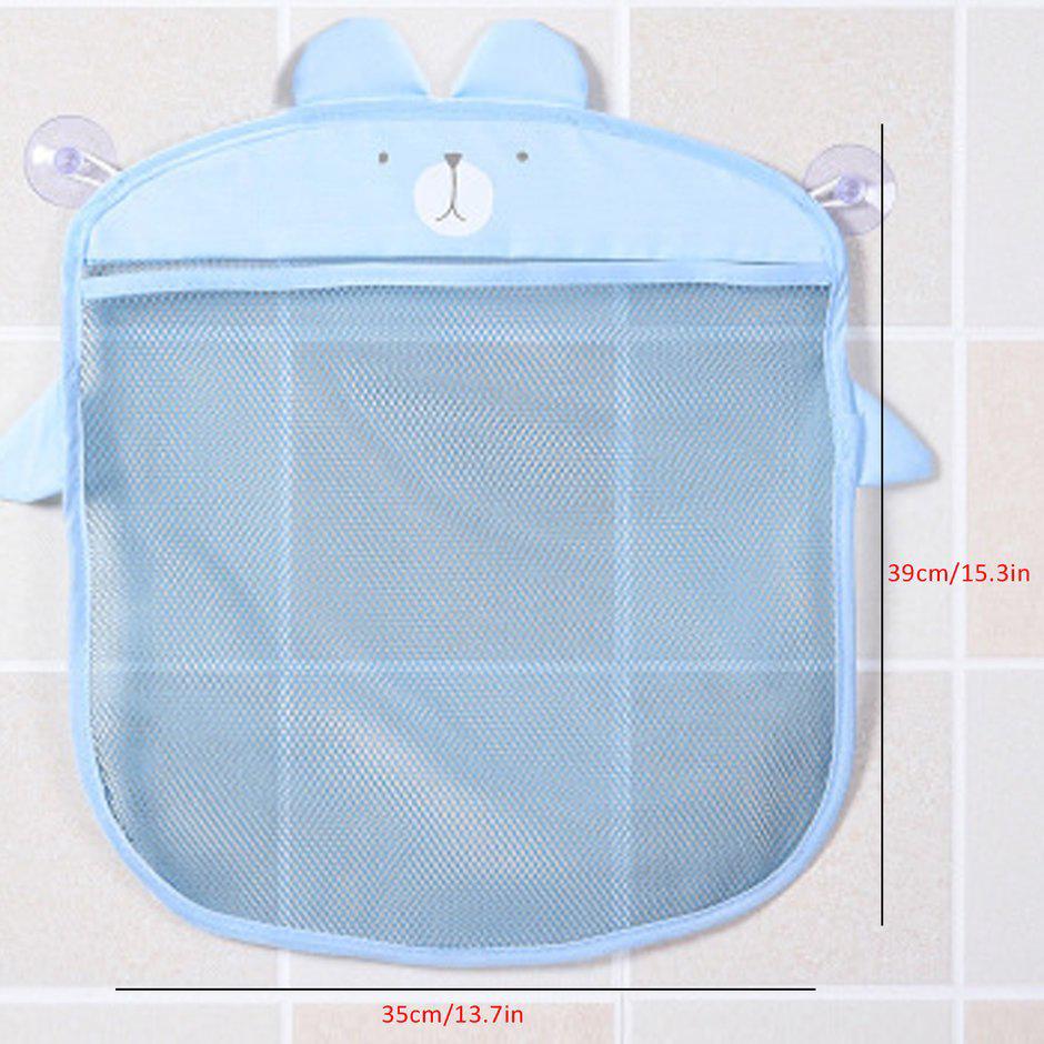 Diseño de ventosas de dibujos animados de baño bolsas de malla impermeable bebé niños bolsa de almacenamiento