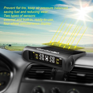producto electrónico an001 solar coche tpms lcd sistema de monitoreo de presión de neumáticos con 4 sensores (4)