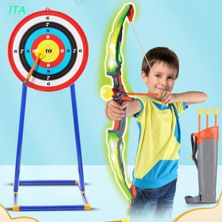 ita seguridad arco y flecha conjunto de batalla juego de tiro juguete con dianas carcaj led arco