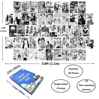 50pcs anime película póster estético foto pared collage kit manga club arte decoración del hogar dormitorio decoración para adolescentes y adultos jóvenes (1)