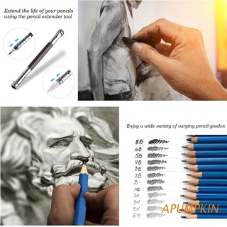 apumpkin 33pcs profesional bocetos y carbón de carbón lápiz de dibujo kit de cremallera bolsa de transporte de arte de pintura conjunto de herramientas para dibujar bocetos y escritura suministros de arte
