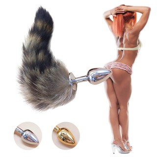Taladro sobre aleación de aluminio Anal Plug Fox Butt Tail Plug juguetes sexuales Anal Plug cola
