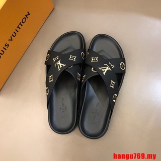 ✨ High quality ✨xianwanli.my ◣100% Original ◢ New Embroidery Monogram Louis Vuitton Lv Men slippers Sandals