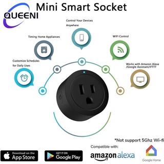 Listo STOCK WiFi smart Socket Móvil Control Remoto tuya/Vida Inteligente APP Sincronización Enchufe De Voz Ee.uu . QUEEN1