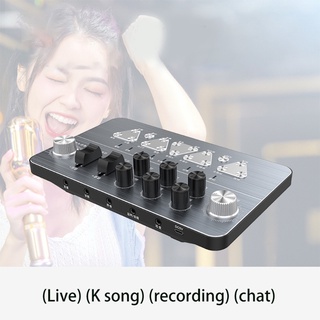 t1rou usb externo tarjeta de sonido en vivo micrófono mezclador de interfaz de audio tarjeta de sonido cambiador de voz