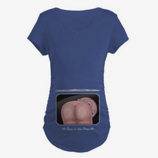 Maternity Baby Peeking T-shirt Funny Pregnant Women Short Sleeve Tops (3)